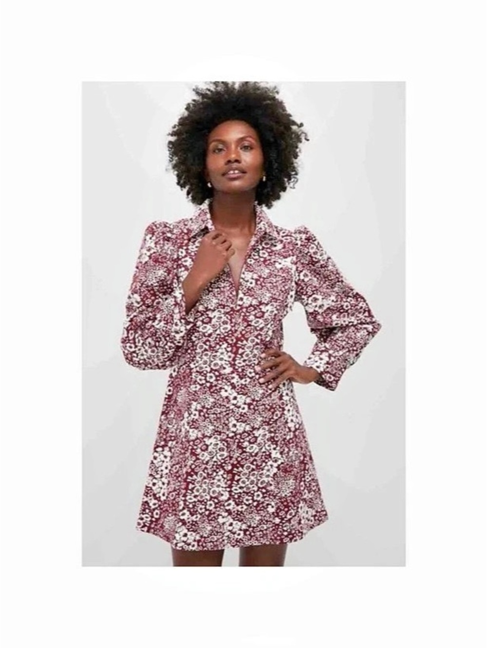 Hyacinth House Tuckernuck
Maroon Floral Front Zip Begonia Mini Dress